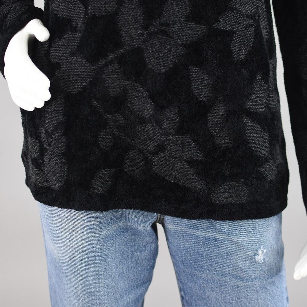 J. Jill Black Chenille Jacquard Floral Long Length Sweater, Women's Small - Picture 3 of 10